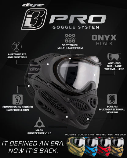 DYE i3 PRO GOGGLE - ONYX BLACK